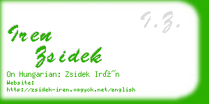 iren zsidek business card